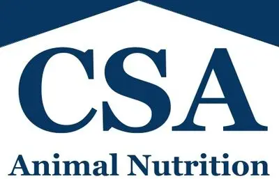 A blue and white logo for the animal nutrition association.